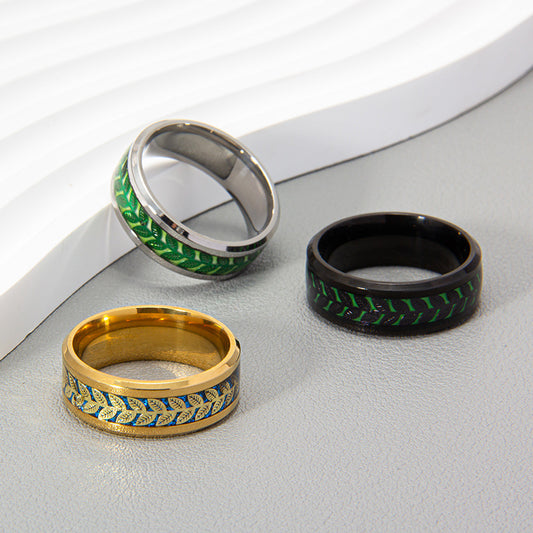 Olive Leaves Shape Stainless Steel Patch Rings