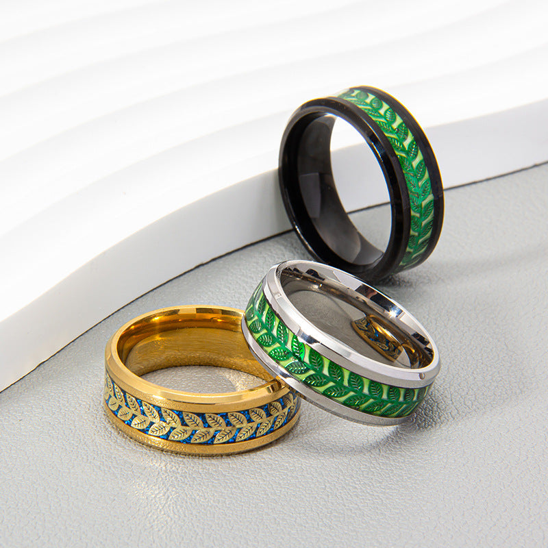 Olive Leaves Shape Stainless Steel Patch Rings
