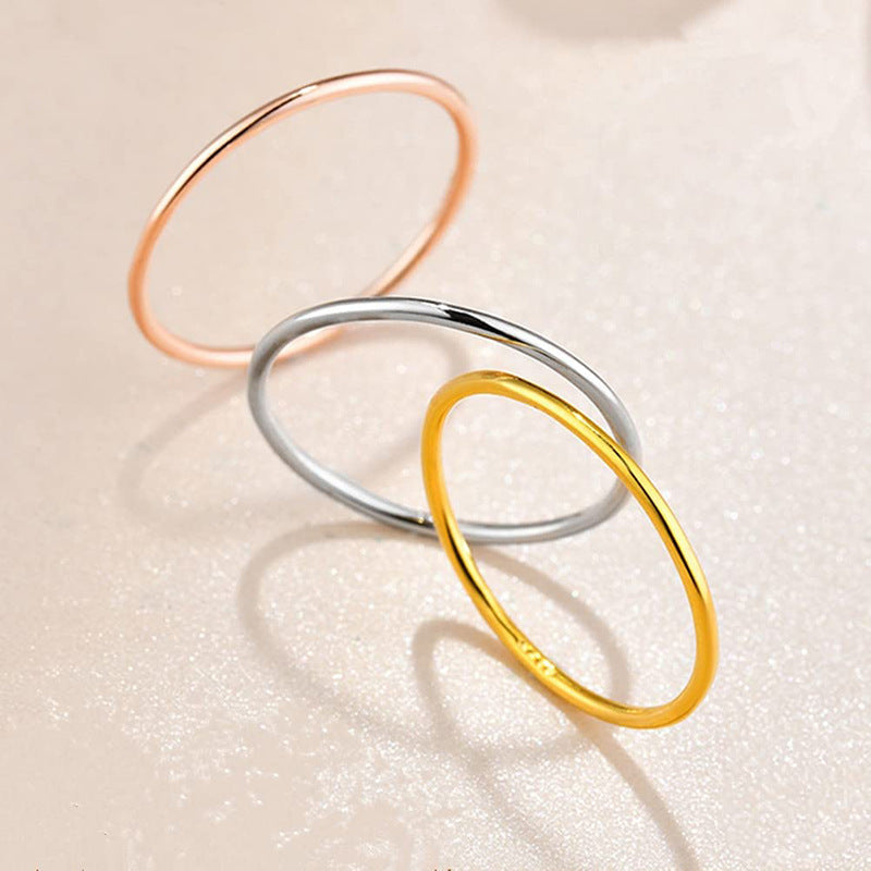 Inner Outer Arc Female Simple Personality Rings