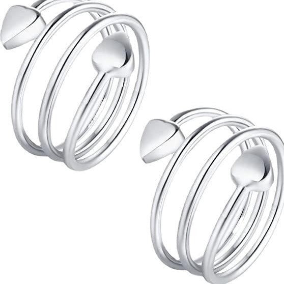 Simple Pure Copper Creative Stretch Love Magnet Rings
