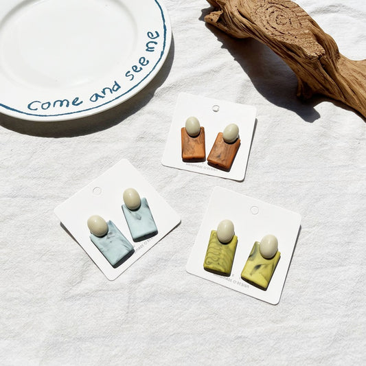 Marble Pattern Resin Acrylic Fashion Style Simple Earrings