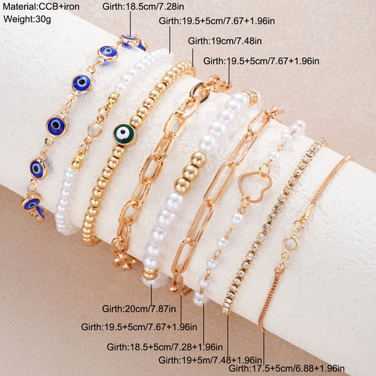 Women's Niche Devil's Eye Zircon Pearl Fashion Bracelet