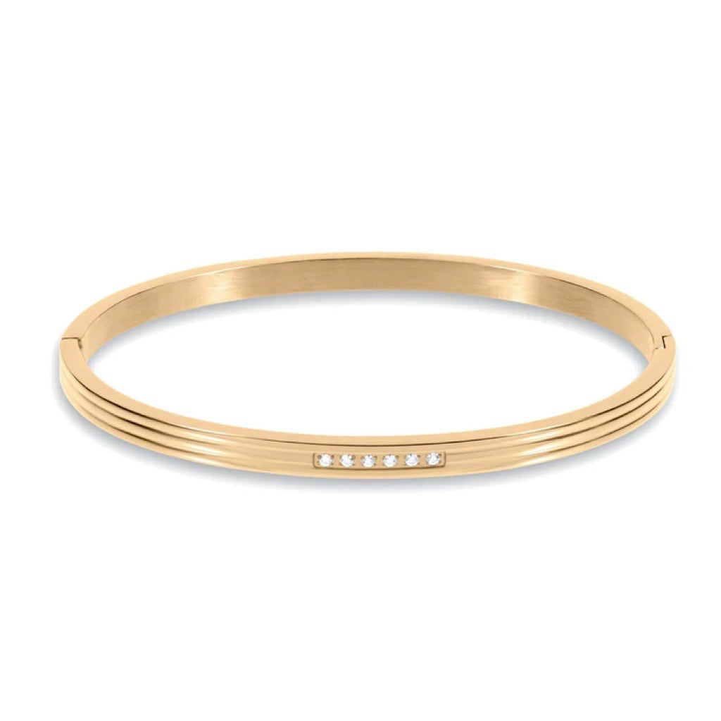 Titanium Steel Micro Inlaid Zircon Combined Bracelet