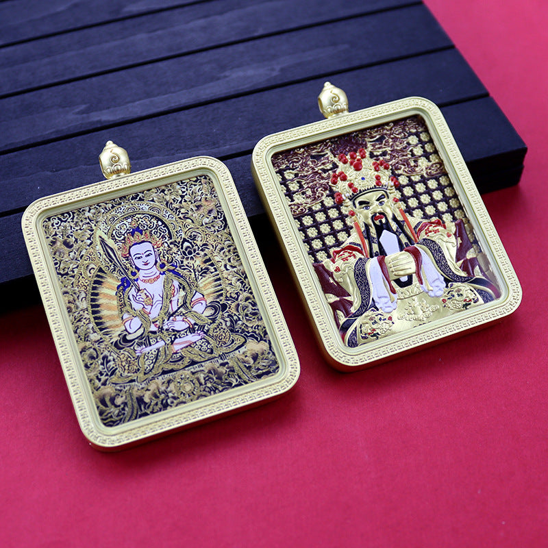 Three-dimensional Five-master Hand Painted Golden Outline Black Gold Pendants