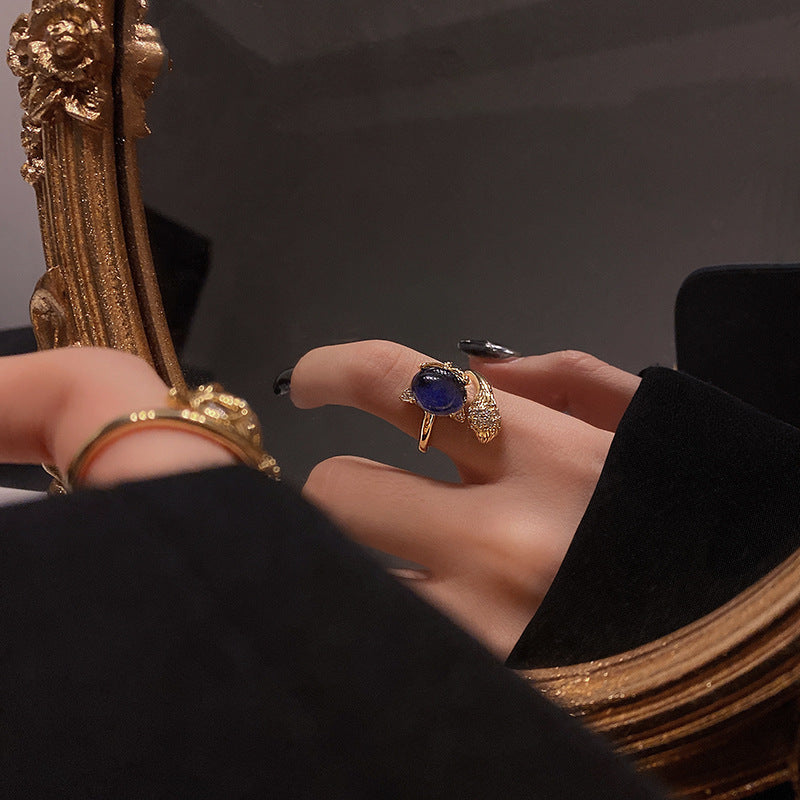 Open Adjustable Pearl Simple Cold Niche Ring