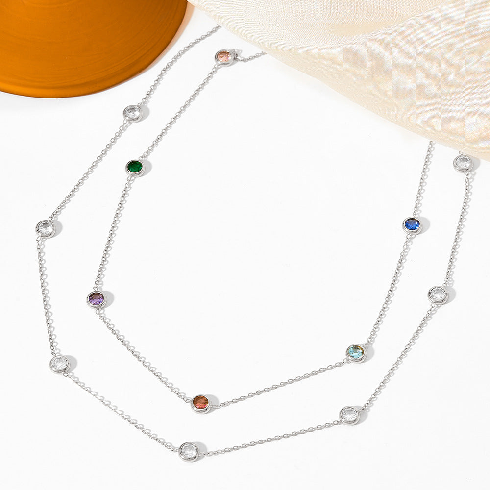 Women's Simple Elegant Mini Fine Series Zircon Necklaces