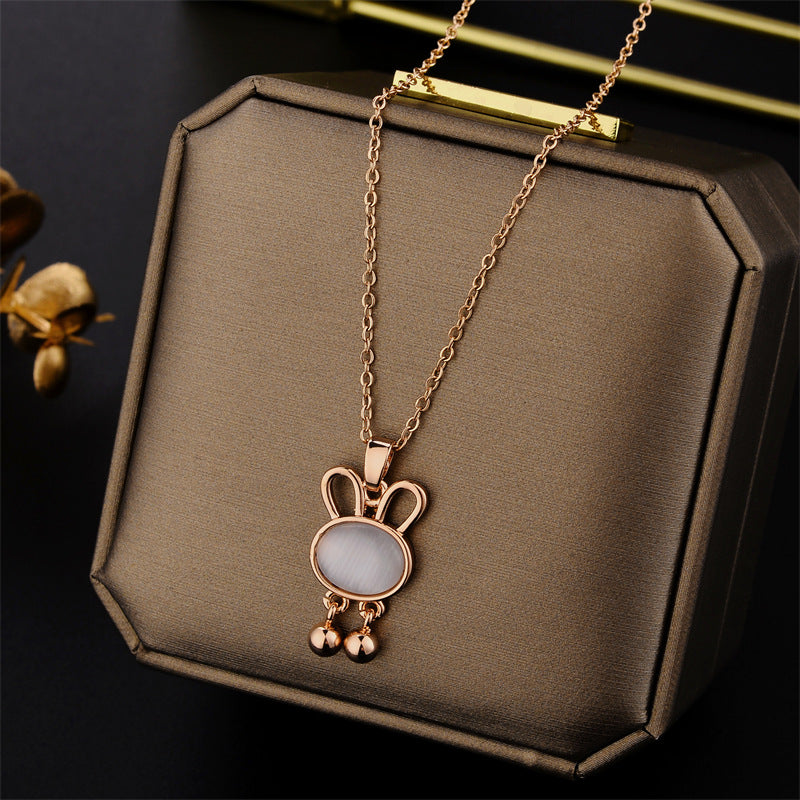 Steel Female Clavicle Chain Swan Clover Necklaces