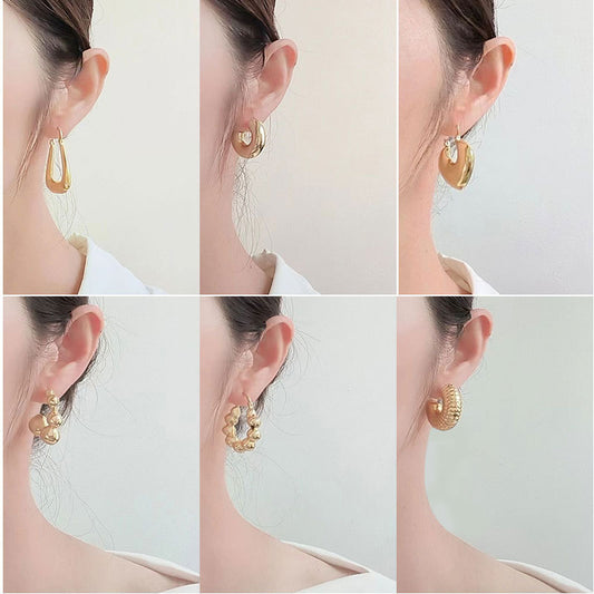 Shaped Tube Exaggerated Style Light Luxury Fashion Simple Niche Earrings