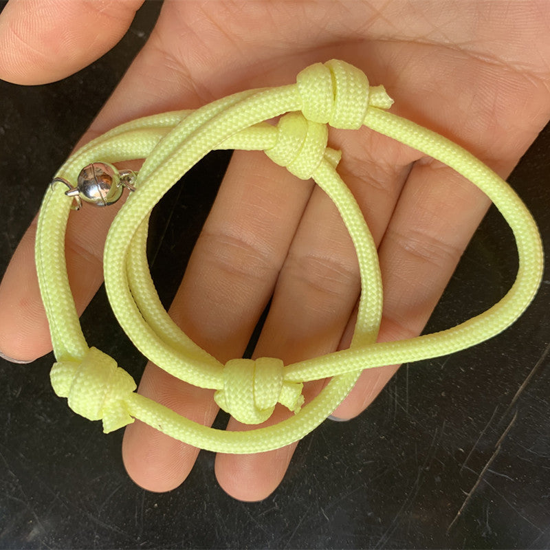 Matching Red Rope Pair Magnet Luminous Bracelets