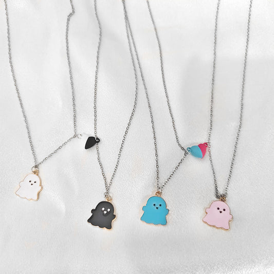 White Ghost Cartoon Halloween Gift Jewelry Necklaces