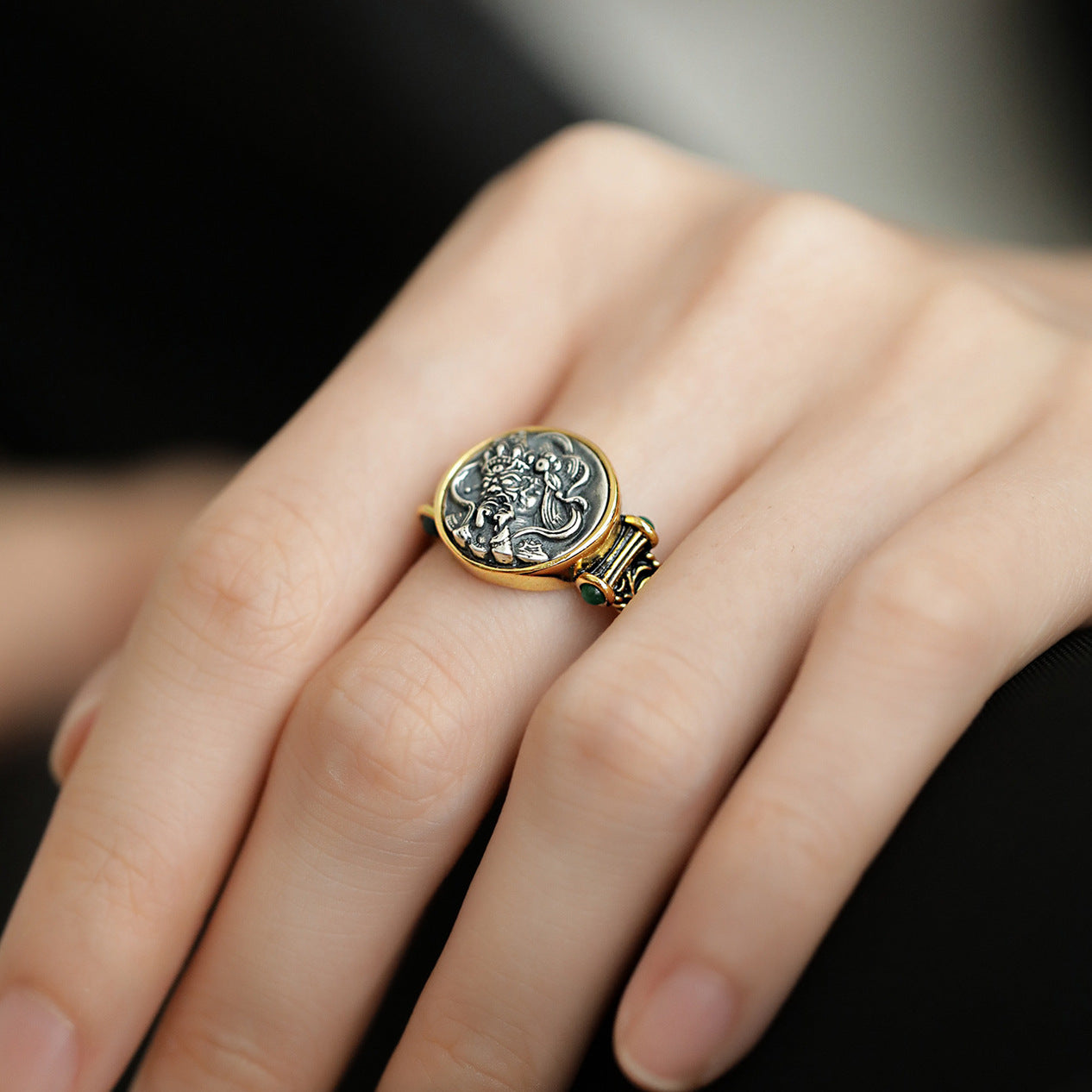 Female Retro National Trend Design Personality Rings