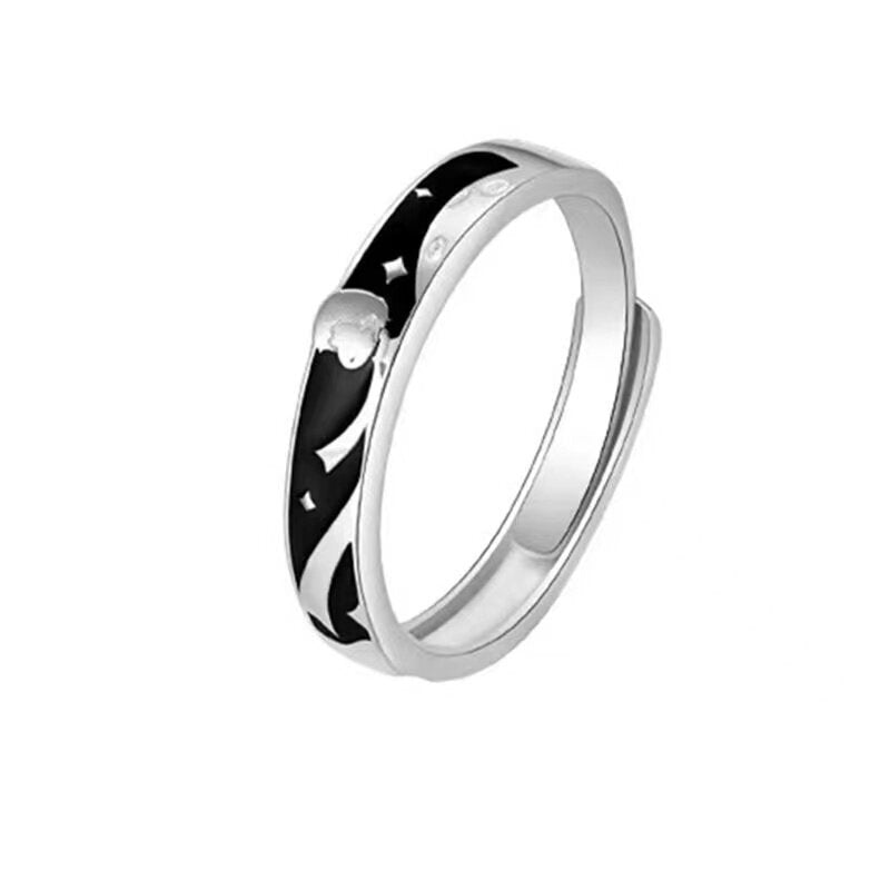 Prince Rose Couple Sterling Sier Design Pair Valentine's Day Rings