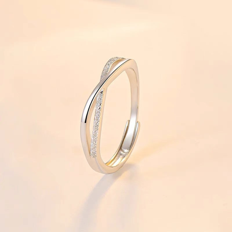 Sier Meet Happy Couple Simple Light Rings