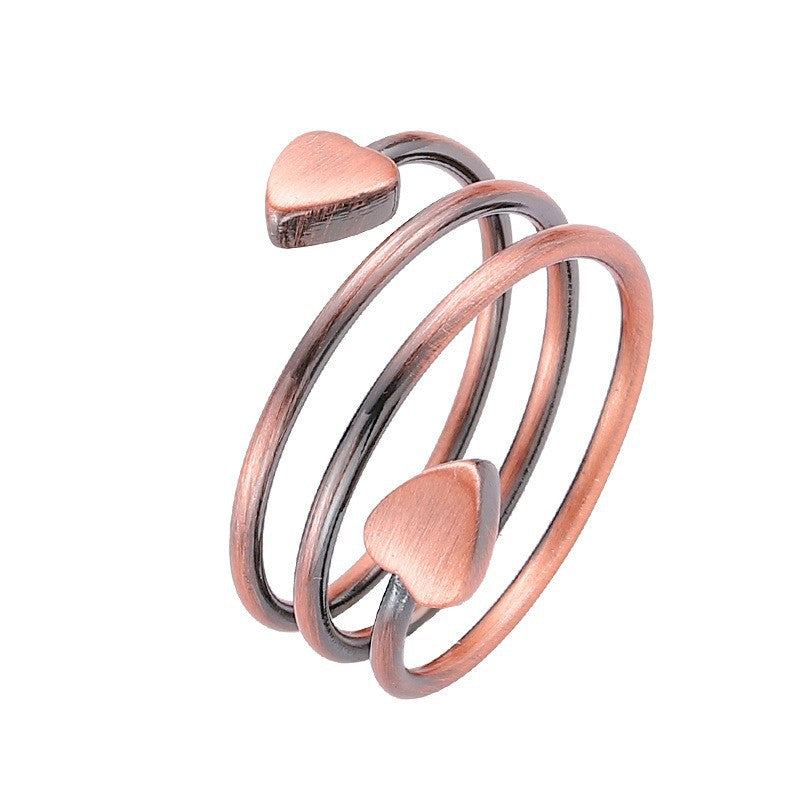 Love Magnet With Adjustable Size Spring Fashion Rings