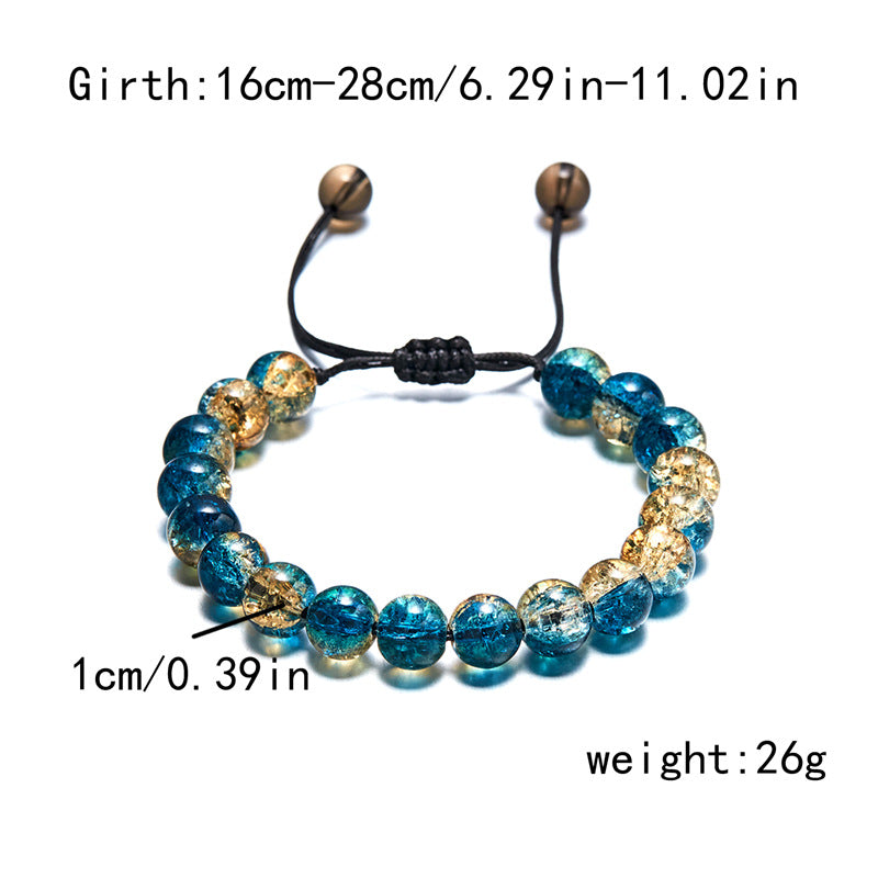 Transparent Glaze Round Beads String Of Hand Bracelets