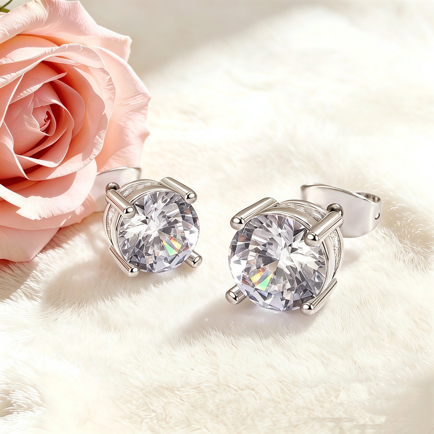 Ear Light Luxury Minority Design Zircon Stud Earrings