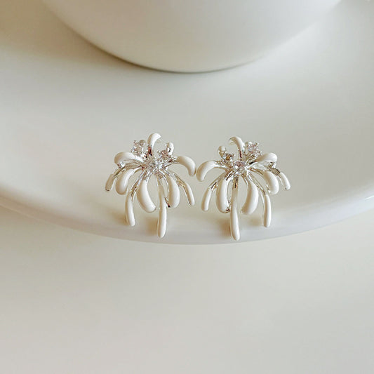 Women's White Enamel Fireworks For High-grade Delicate Minority Earrings