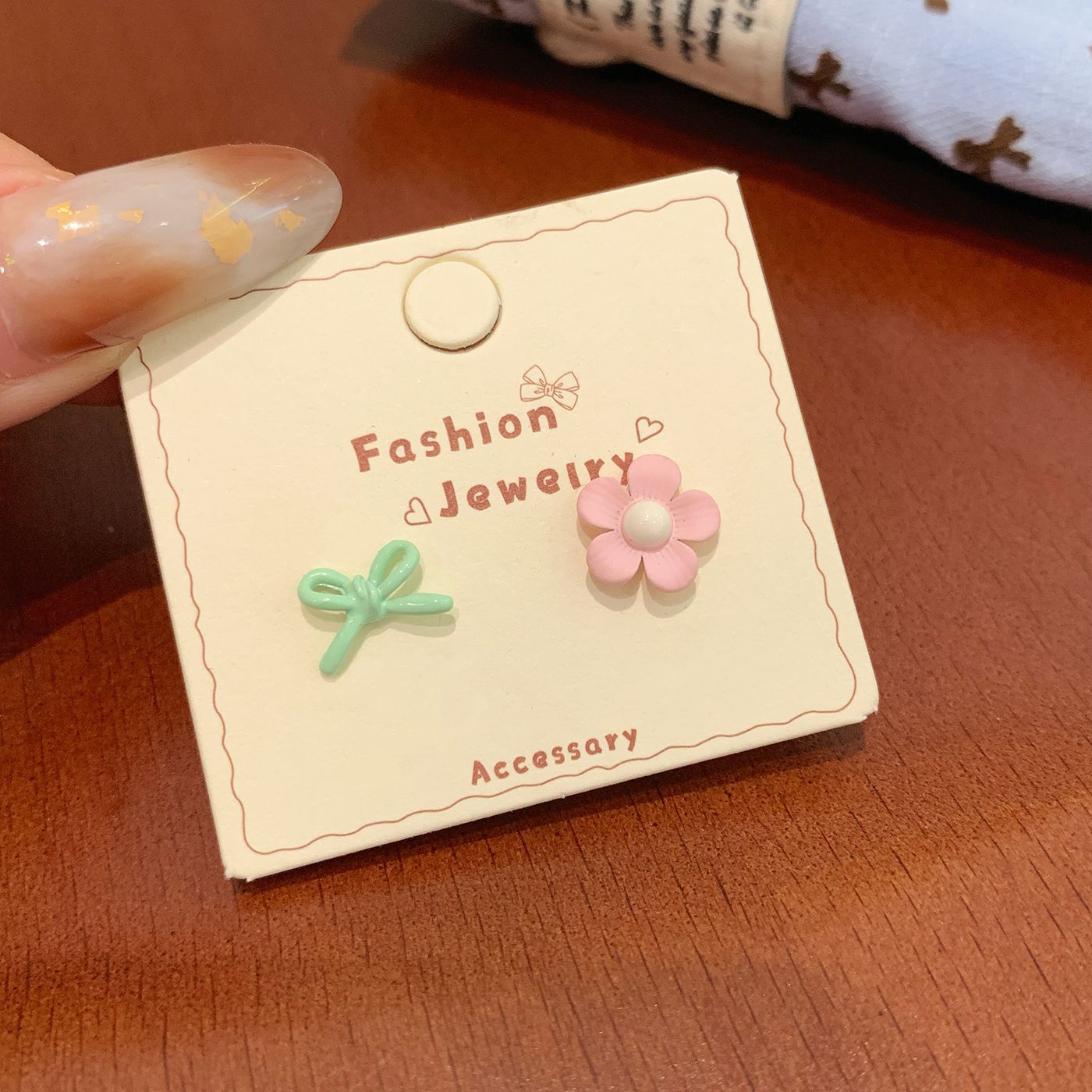 Colorful Fruit Cat Female Sier Needle Cartoon Cute Sweet Design Rings