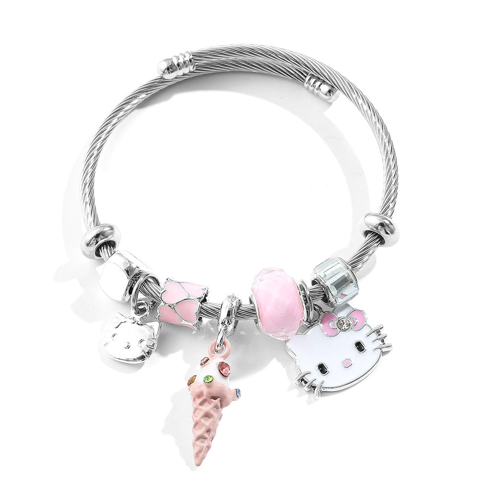 Cute Fashion Cat String Beads Open-ended Bracelets