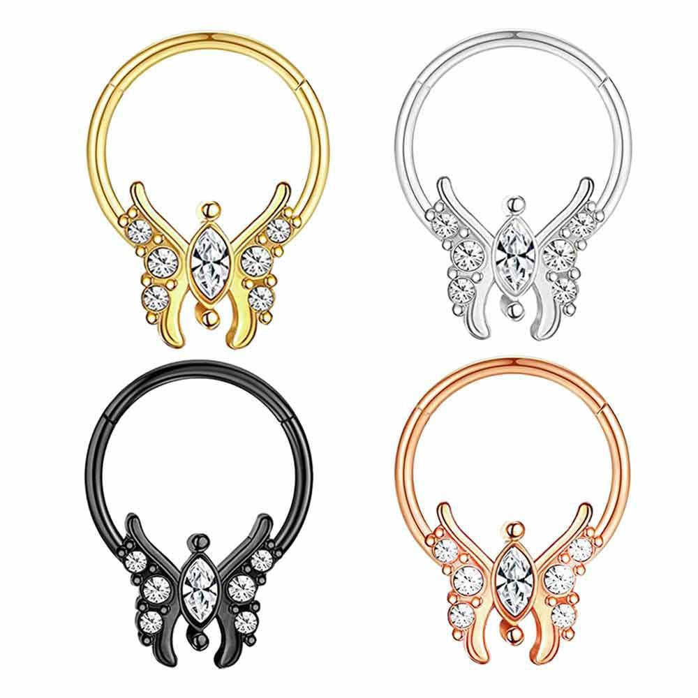 Stainless Steel Butterfly Nose Piercing Casting Rings