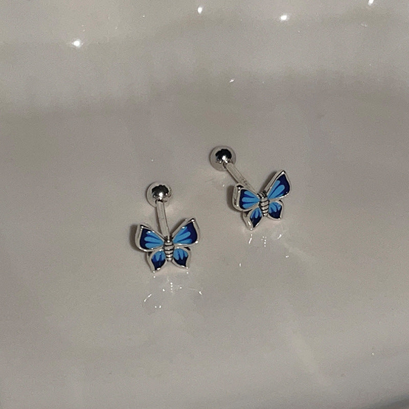 Women's Drop Oil Butterfly Three-piece Set Entry Lux Elegant Simple Earrings