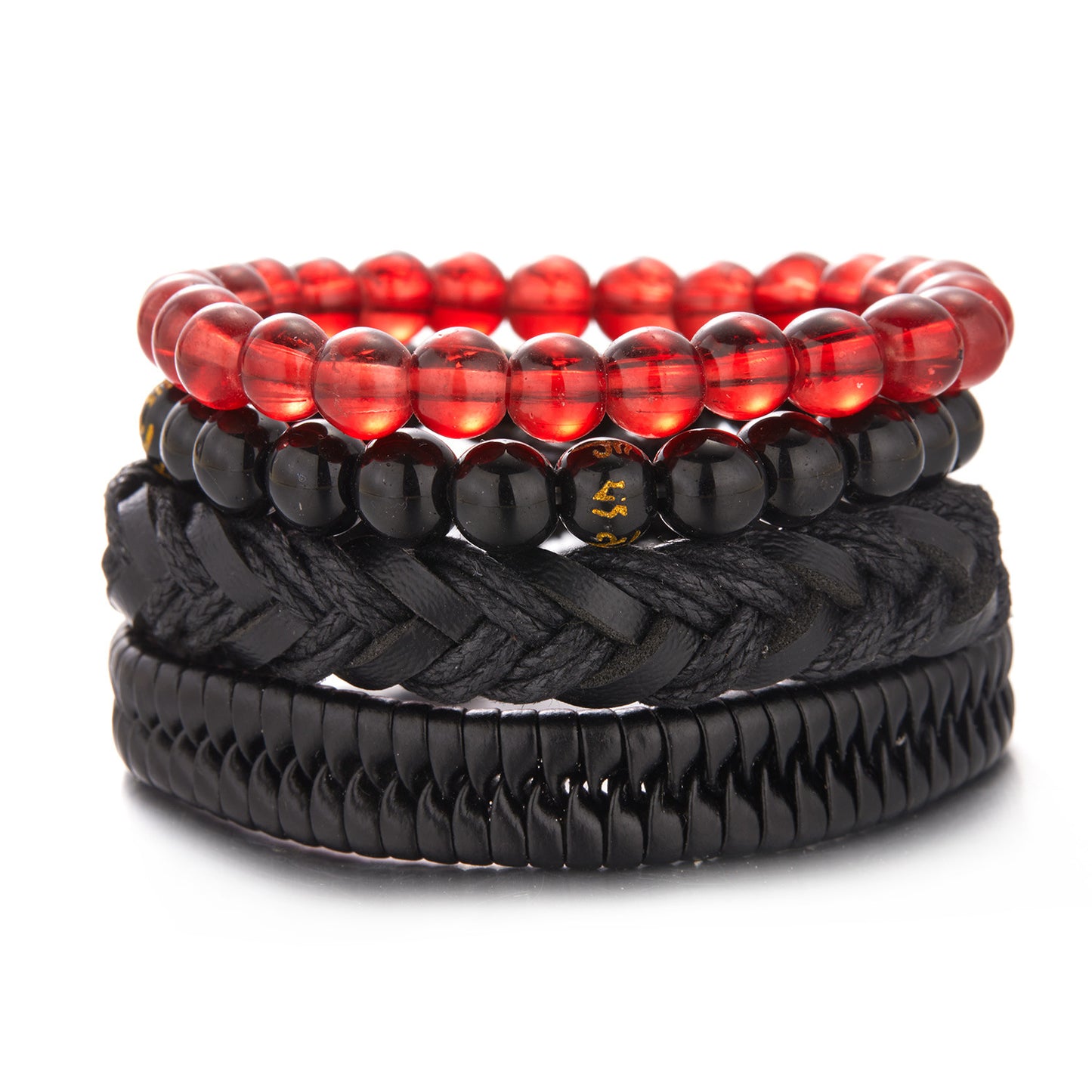 Men's Suit Wooden Bead Coconut Shell Woven Bracelets