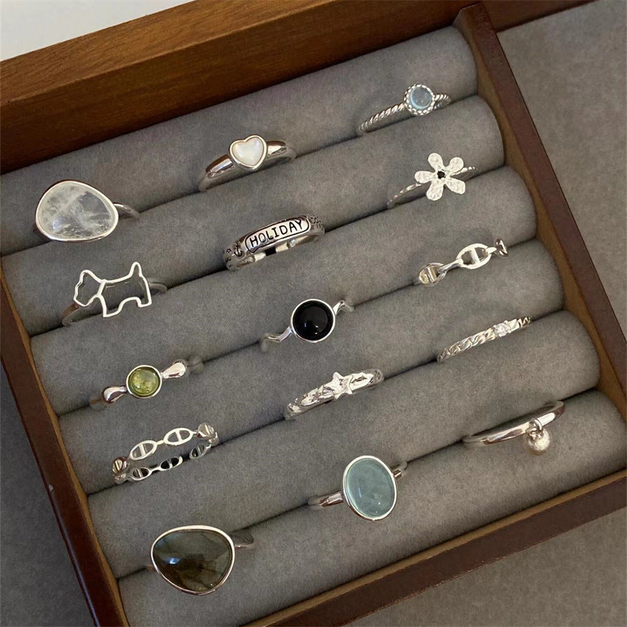 Women's Gemstone Sterling Sier Niche Style Design Rings