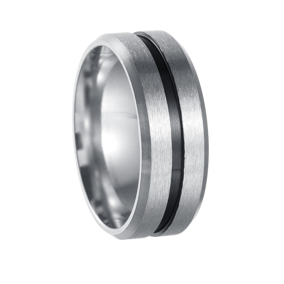 Men's Popular Ornament Standard Size Matching Titanium Rings