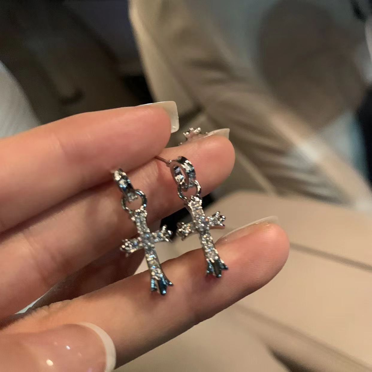 Zircon Cross Female Design High-grade Small Rings