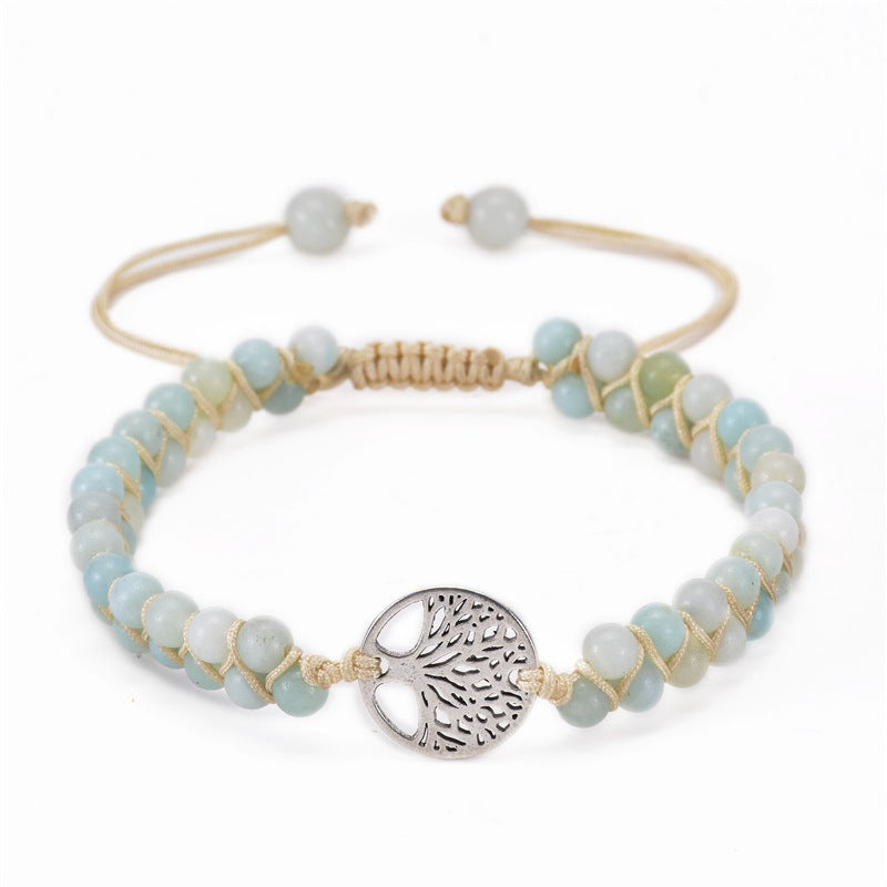 Natural Stone Woven Double Layer Turquoise Bracelets