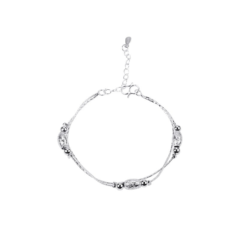 Plated Double Layer Light Bead Frosted Bracelet