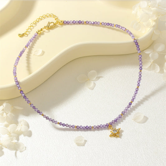 Crystal Cut Thin Glittering Cross Element Necklaces