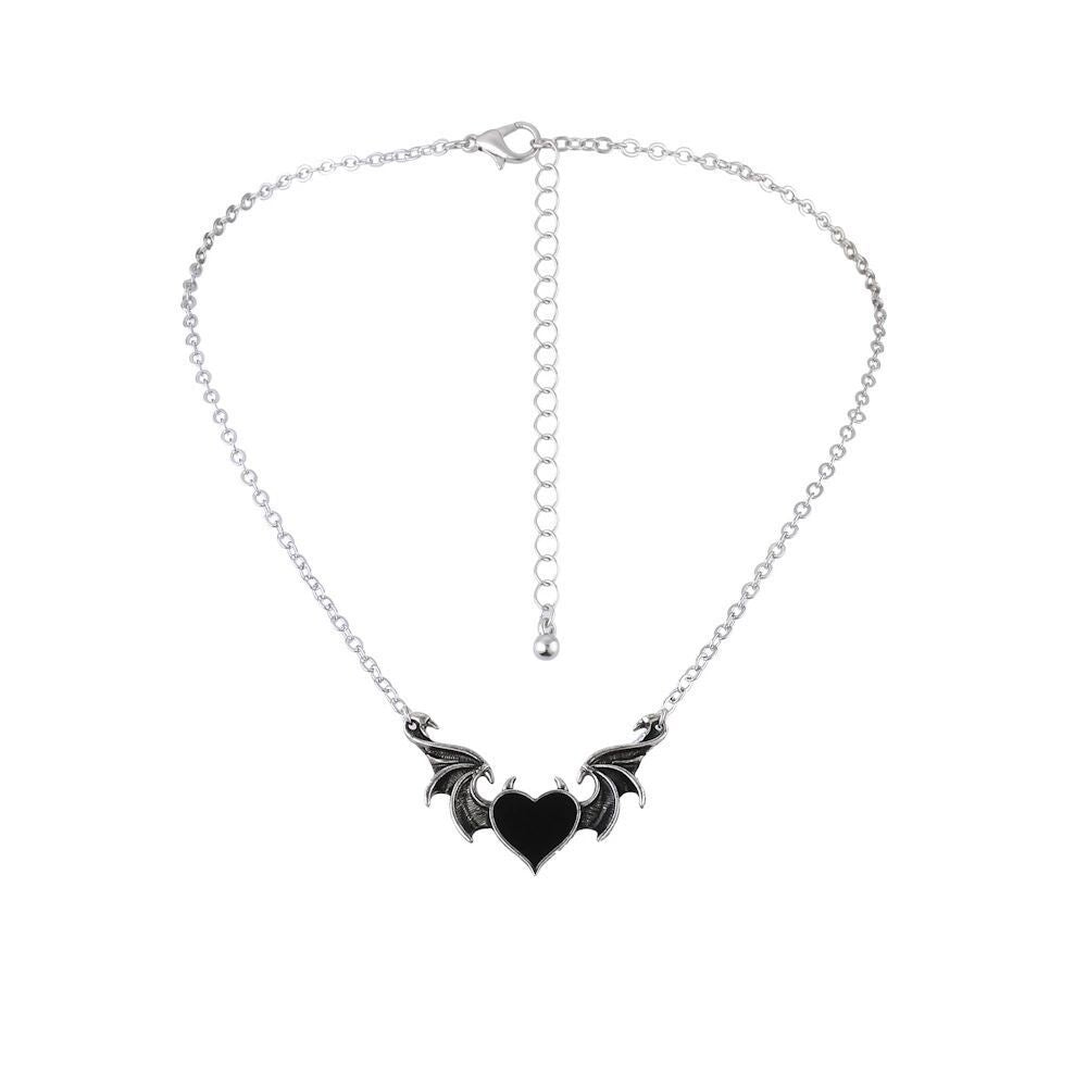 Demon Heart Alloy Oil Drop Peach Necklaces