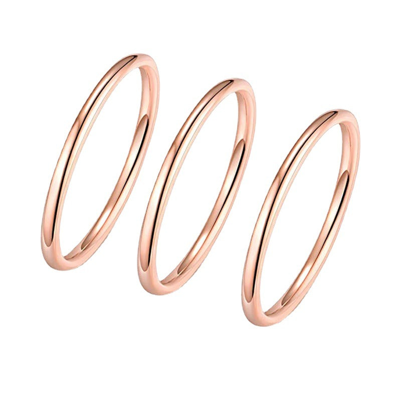 Inner Outer Arc Female Simple Personality Rings