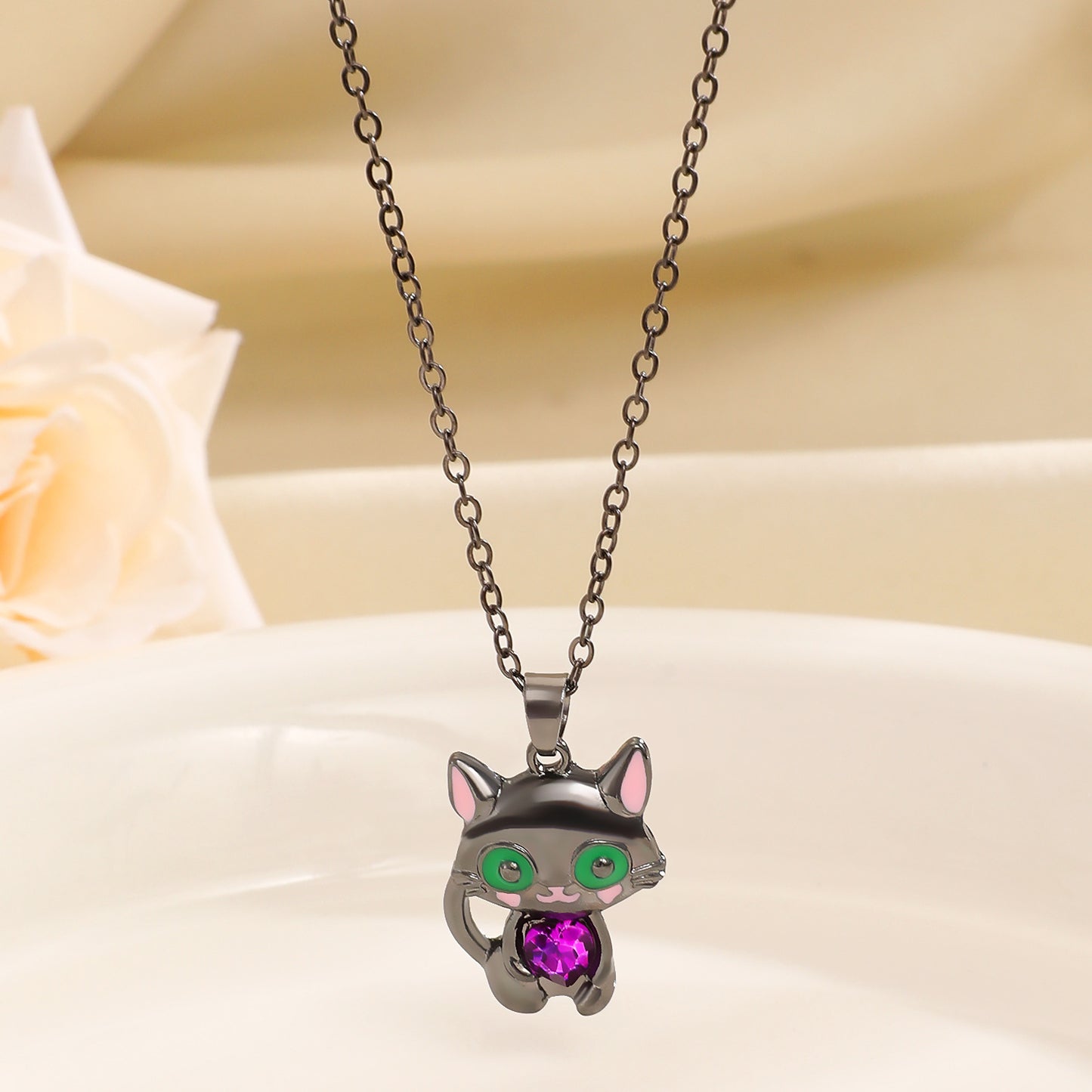 Women's Cute Cartoon Cat's Paw Ear Cat Jewelry Set