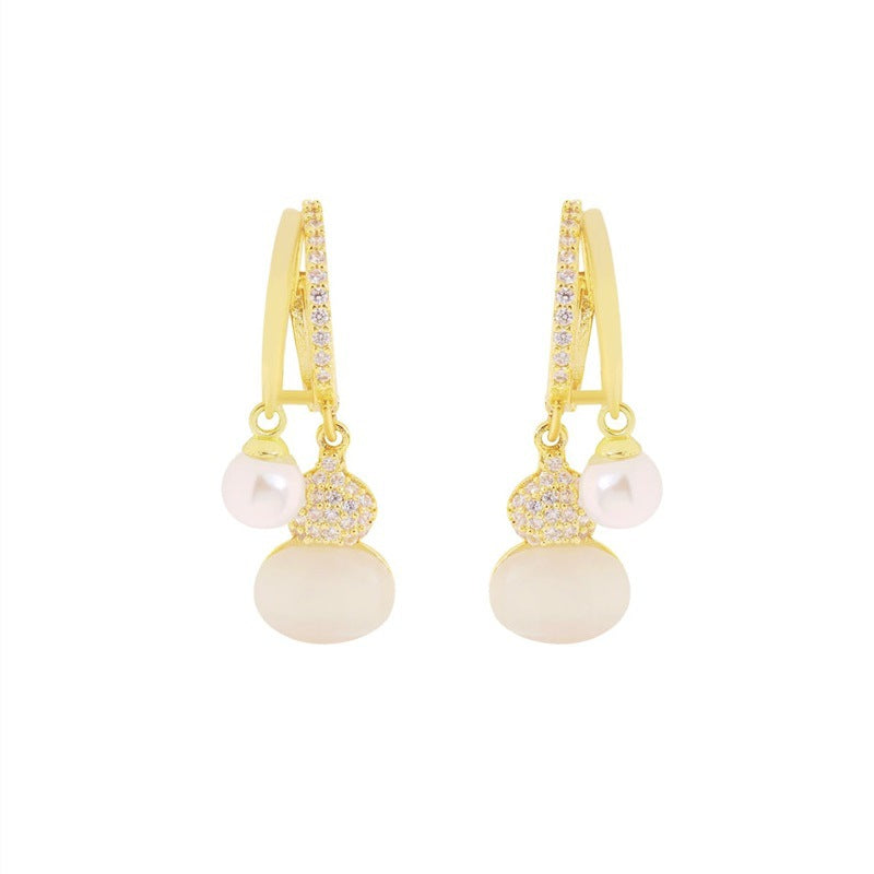 Women's Affordable Luxury Fashion Opal Gourd Ear Earrings