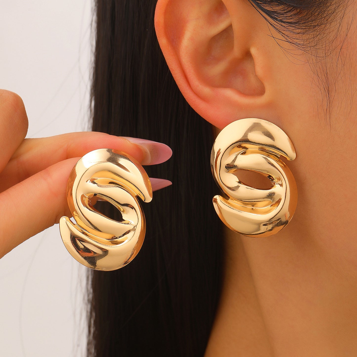 Trendy Cold Scenery Surface Metal High-grade Rings