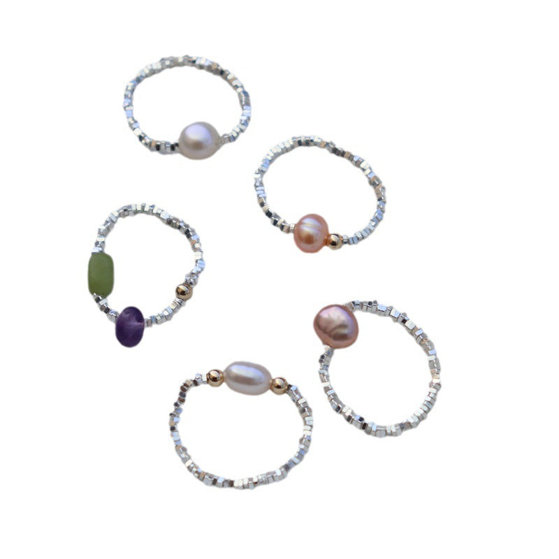 Of Sier Natural Freshwater Pearl Stretch Rings