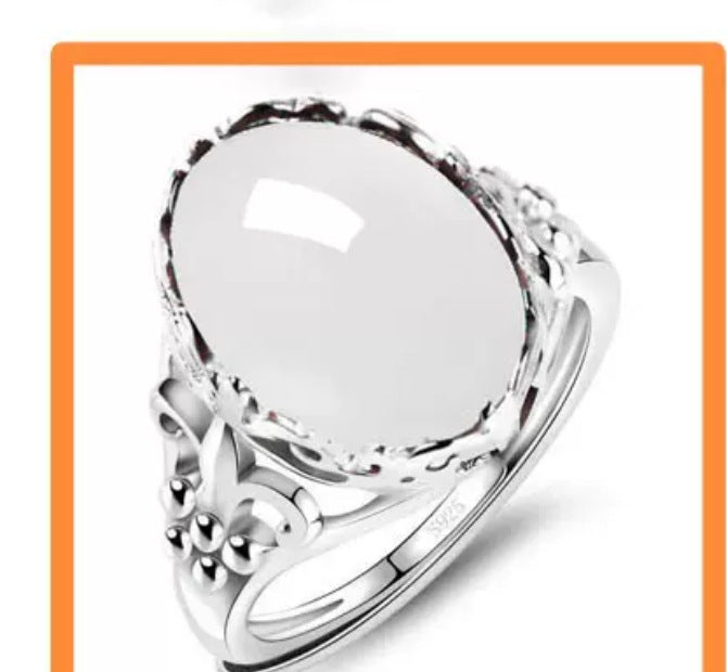Women's Open Crown Diamond Hollow Pattern Adjustable Ethnic Rings