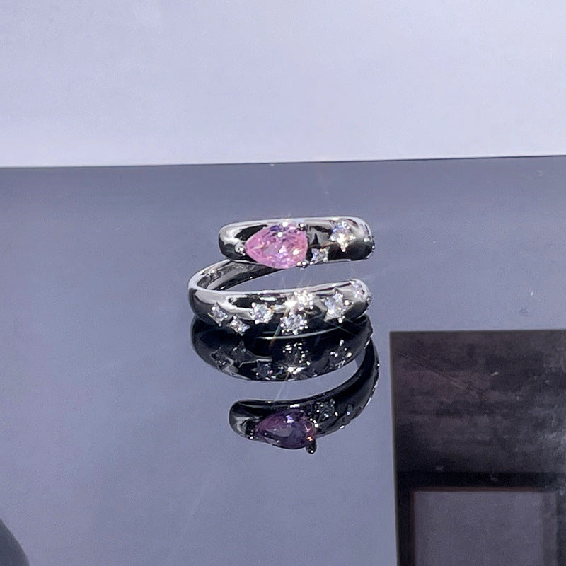 Design Pink Diamond Open High Sense Rings