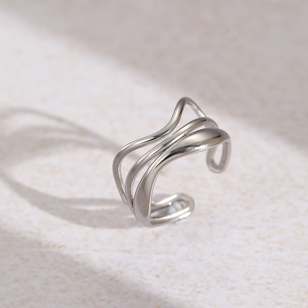 Simple Retro Aloofness Style Advanced Light Luxury Minority Design Fashion Rings