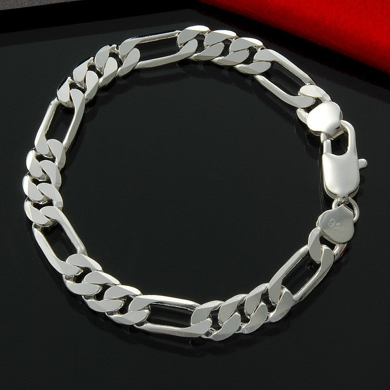 Men's Figaro Rooms Sier Plated Jewelry Bracelets