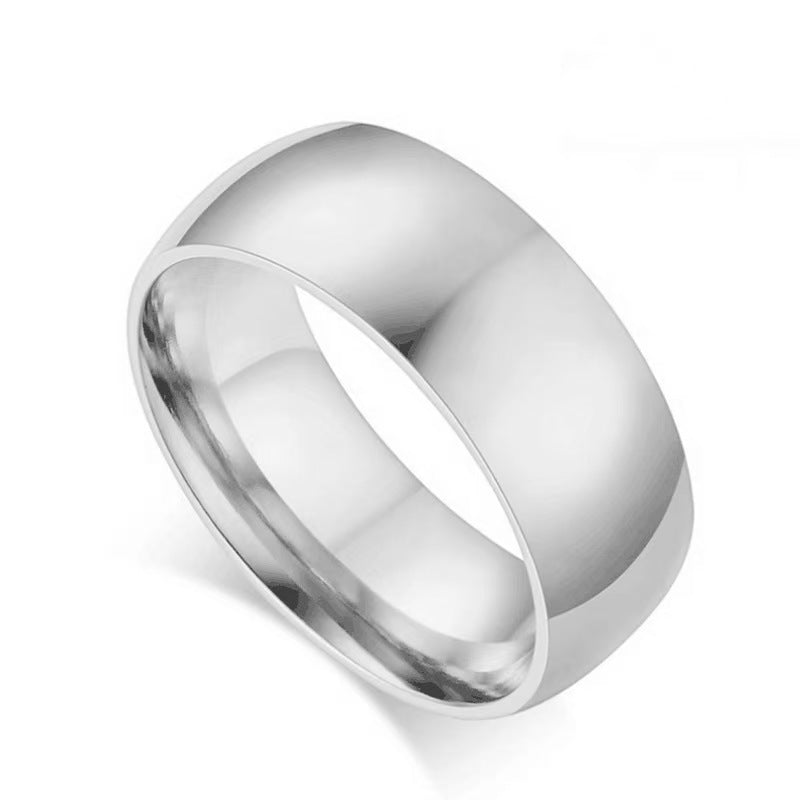 Titanium Steel Female Simple Glossy Couple Ring