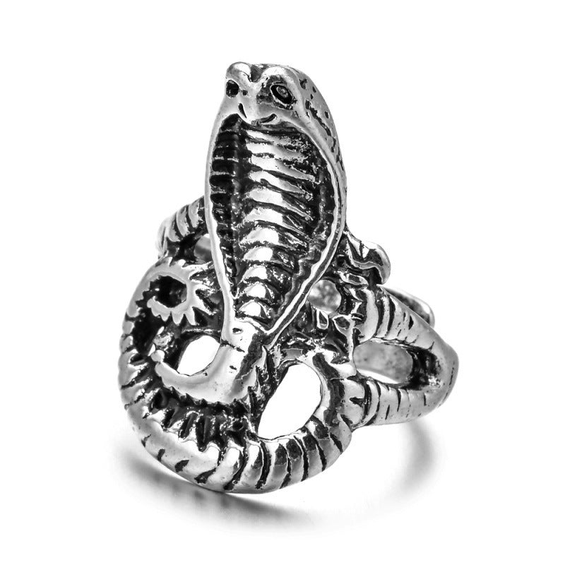 Open Snake Exaggerated Snake-shaped Punk Multiple Rings