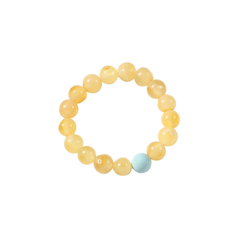 Women's Color String Beads Round Simple Elastic Multiple Rings