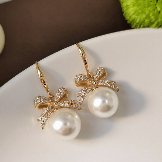 Women's Fashion Sier Pearl Temperamental Elegant Exquisite Earrings
