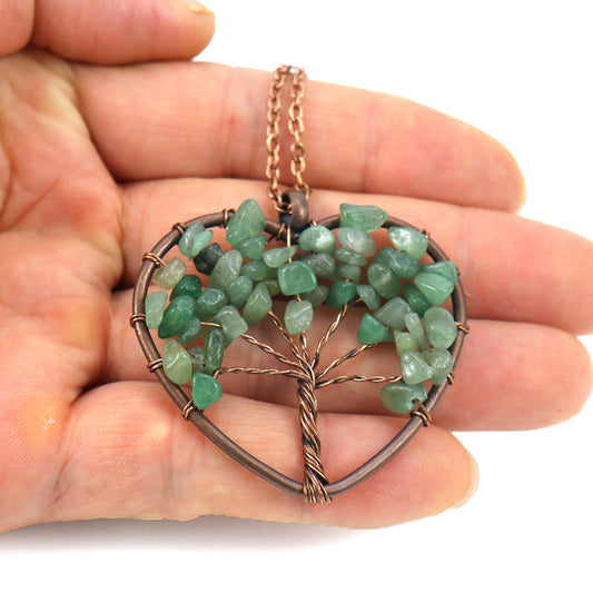 Copper Wire Winding Crystal Gravel Lucky Necklaces
