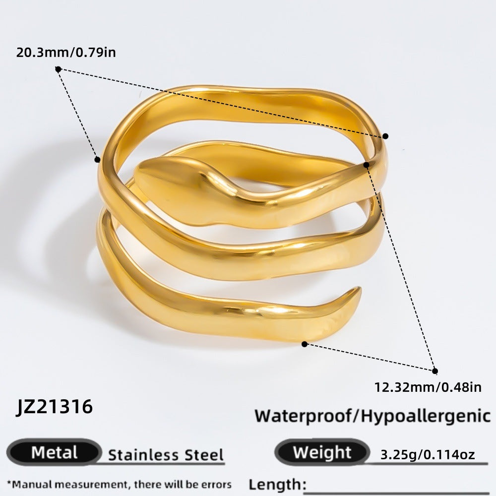 Steel Stainless Gold Plated High-grade Summer Wind Rings
