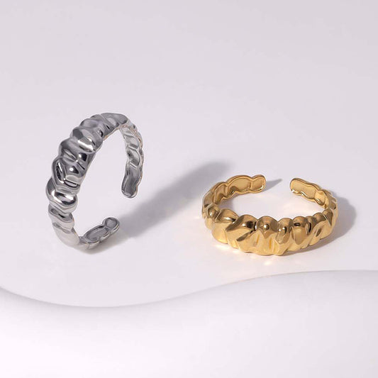 Opening Titanium Steel Female Irregular Random Rings