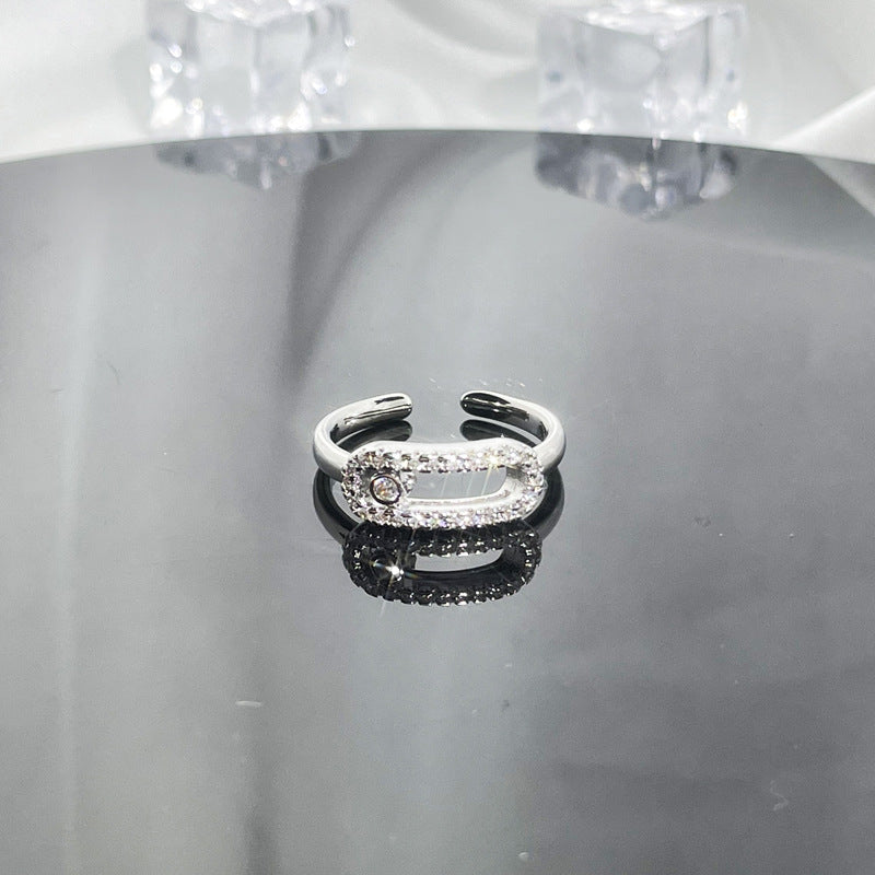 Women's Heart Full Diamond Temperament Index Finger Style Rings